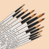 Keep Smiling Paint Brush Set | White Round | 12 Pcs
